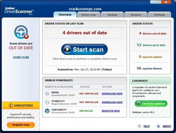 Uniblue Driver Scanner Free Download Full Version With Crack